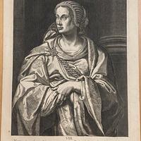 Incisione antica "Albia Terentia Othonis Mater"