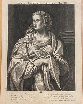 Incisione antica "Albia Terentia Othonis Mater"