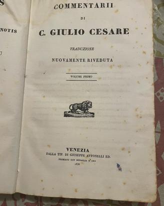 Commentari c.giulio cesare libro