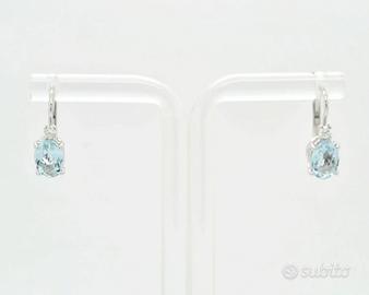 Orecchini in oro bianco con acquamarina 1,41 ct