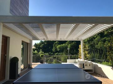 Pergola in legno verniciato bianco 5mx5m (25 m²)