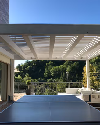Pergola in legno verniciato bianco 5mx5m (25 m²)