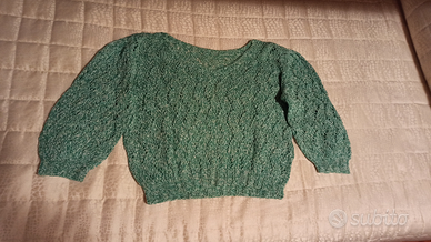 Maglione handmade in cotone verde