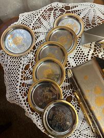 Set servizio completo vintage acciao e oro 24k