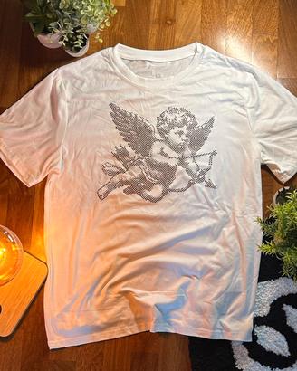 Manfinity T-shirt stampa angelo  | S