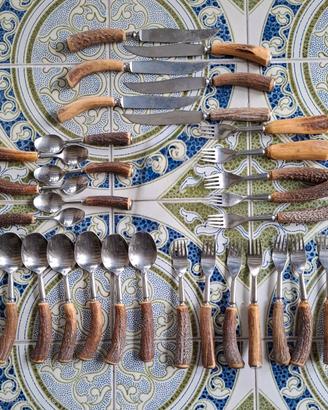 Set Posate corno Naturale Vintage anni 70 Austria