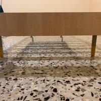 Letto singolo con rete doghe in legno