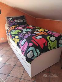 Letto contenitore Ikea con materasso Memory Foam