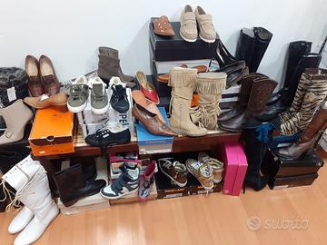 Stok di scarpe, stivali, uomo donna