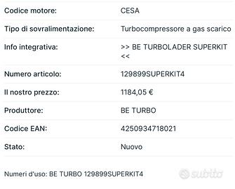 Trubocompressore audi tt