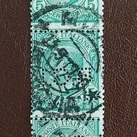 Regno 1906- 3 francobolli 5c Perfin