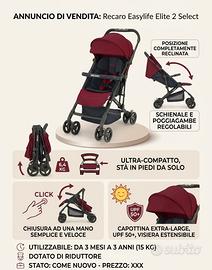 RECARO – Passeggino Easylife Elite 2 Select
