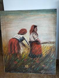 Quadro olio su tela Natale Autelitano anni 80 M