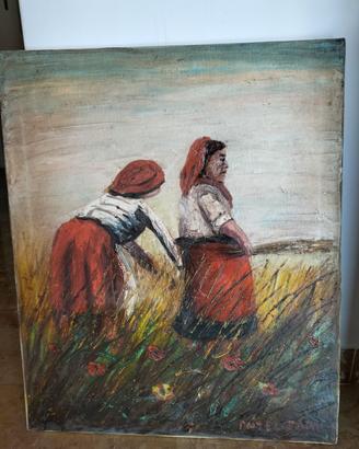 Quadro olio su tela Natale Autelitano anni 80 M