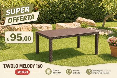 Tavolo Keter Melody 160 Effetto Rattan Marrone