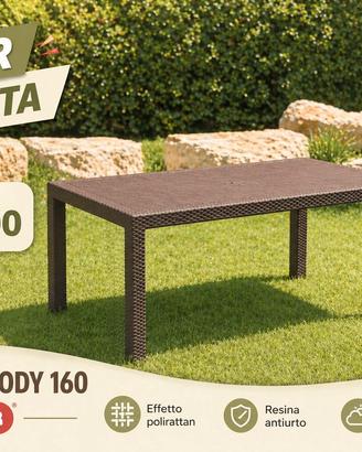 Tavolo Keter Melody 160 Effetto Rattan Marrone