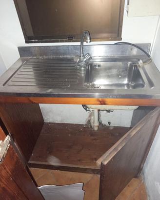 Lavello inox 100 x 50 con supporto mobiletto