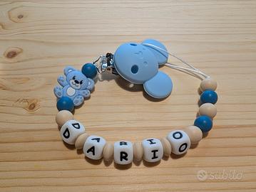 catenella porta ciuccio personalizzata in silicone