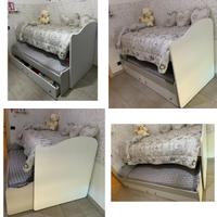 Letto doppio con cassetti e materassi