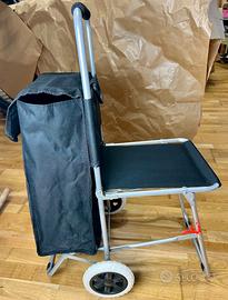 Carrello con zaino e sedia incorporata Pieghevole