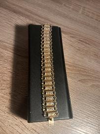 Argento 800 bracciale filigrana dorata vintage 