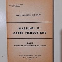 Kant - Prof. Ernesto Bignami  - Riassunti di opere