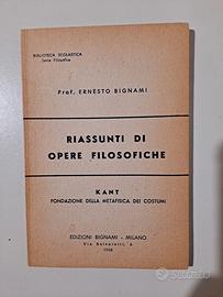 Kant - Prof. Ernesto Bignami  - Riassunti di opere