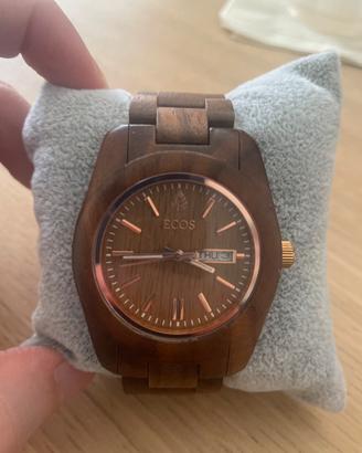 Orologio in legno uomo ECOS marrone datario