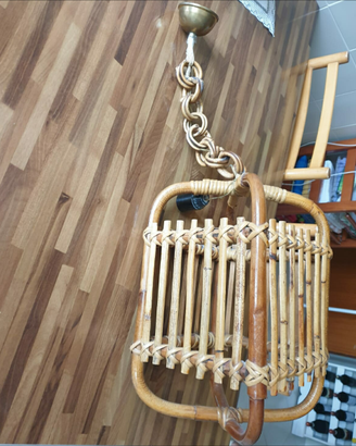 Lampadario in vimini