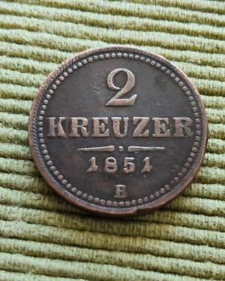 Austria: moneta 2 Kreuzer anno 1851