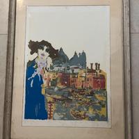 Quadro litografia Renato Borsato “Dama a Venezia”
