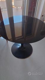 tavolo tondo Calligaris piano in vetro nero