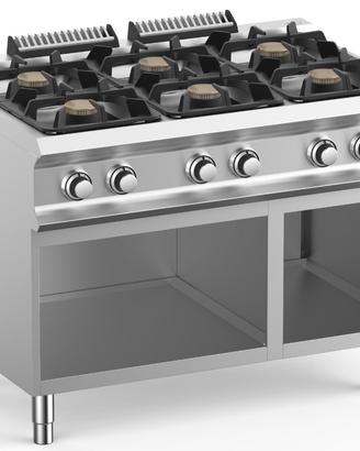 Piani di cottura a gas 6 fuochi professionalie