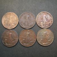 SERIE COMPLETA 5 CENTESIMI PRORA 1908 1918 6 MONET