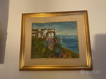 Quadro veduta marina scogliera
