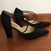 Scarpe Pitti in raso con tacco nere numero 39