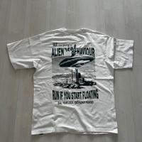 T-shirt Pull&Bear Bianca Stampa Alien - Taglia L -