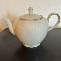 Teiera bianco bordo oro e azzurro Kahala