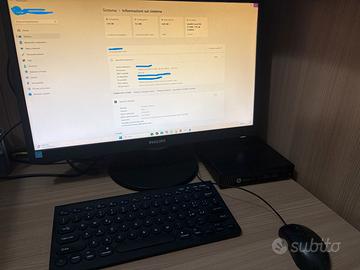 PC Desktop HP+Monitor Philips+Mouse+Tastiera+WiFi