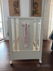 Culla Lettino Nanán in Legno Bianco con Materasso