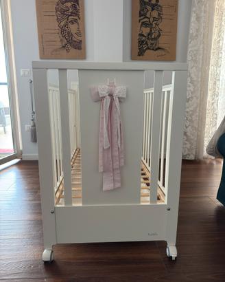 Culla Lettino Nanán in Legno Bianco con Materasso