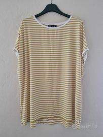 Maxy maglietta fresca a righe Ocra Curvy taglia L
