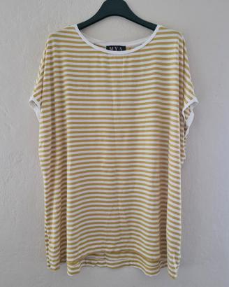 Maxy maglietta fresca a righe Ocra Curvy taglia L