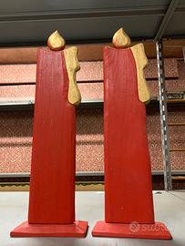 Candele Natalizie (sagoma) set.2 pz. in legno