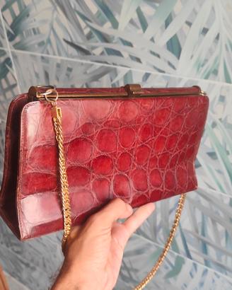 Borsa anni 50 originale VERO coccodrillo 