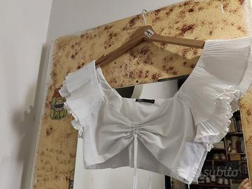 top crop bianco donna 