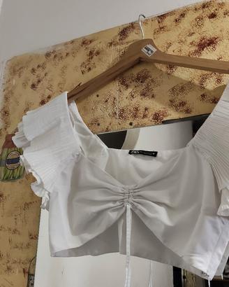 top crop bianco donna 