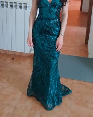 Abito cerimonia verde xs 