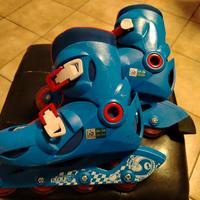 pattini con ruote in fila 