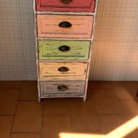 Piccola cassettiera, cucina vintage, in legno